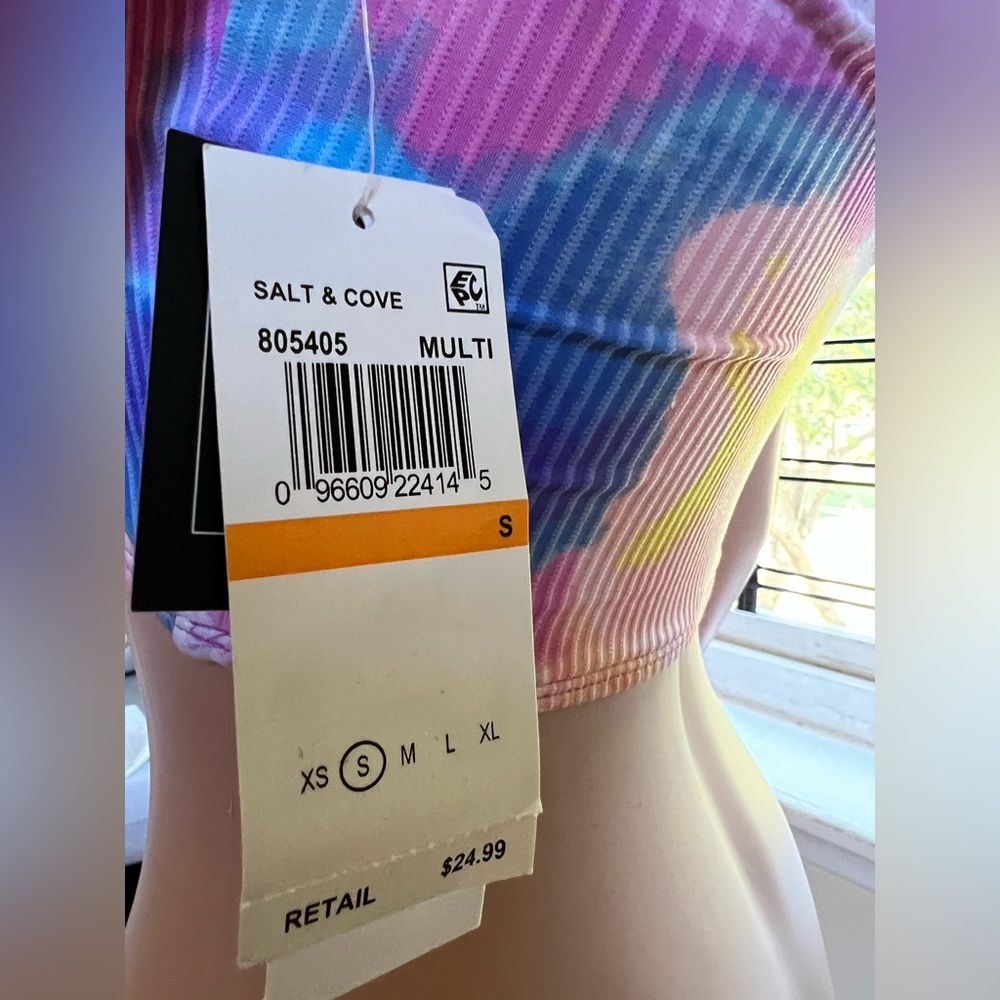 Salt + Cove Multicolor Ribbed Crop Top - Picture 3 of 4